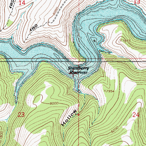 Topographic Map of Broad Hollow, UT