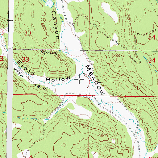 Topographic Map of Broad Hollow, UT