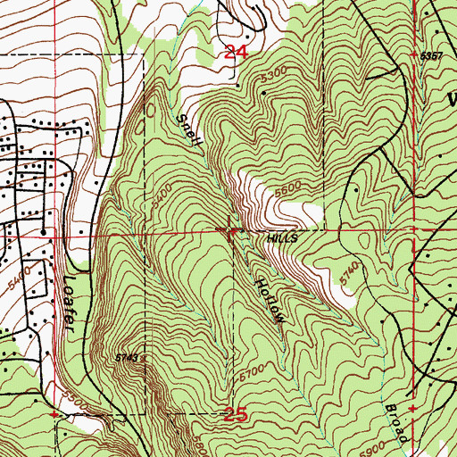 Topographic Map of Broad Hollow, UT