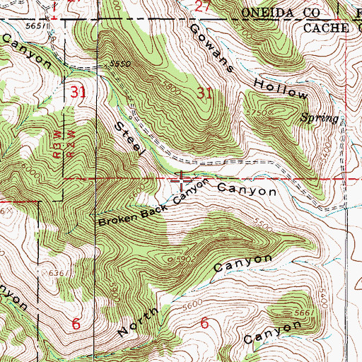 Topographic Map of Broken Back Canyon, UT