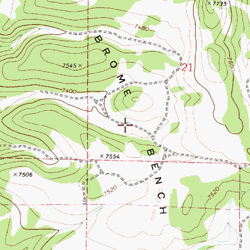 Topographic Map of Brome Bench, UT