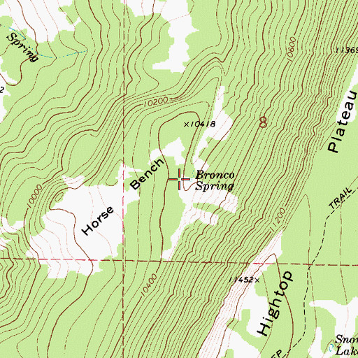 Topographic Map of Bronco Spring, UT