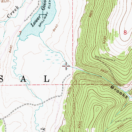 Topographic Map of Brooks Canyon, UT