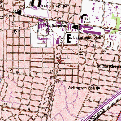 Topographic Map of Wesley Chapel Methodist Church, AL