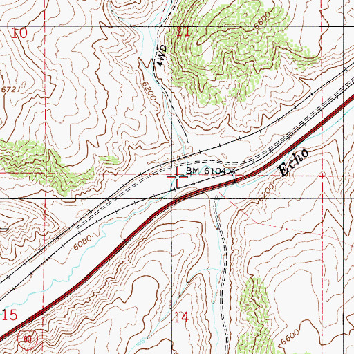 Topographic Map of Brown Creek, UT