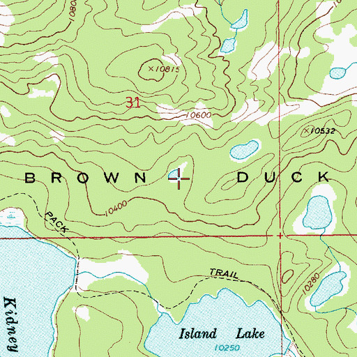Topographic Map of Brown Duck Basin, UT