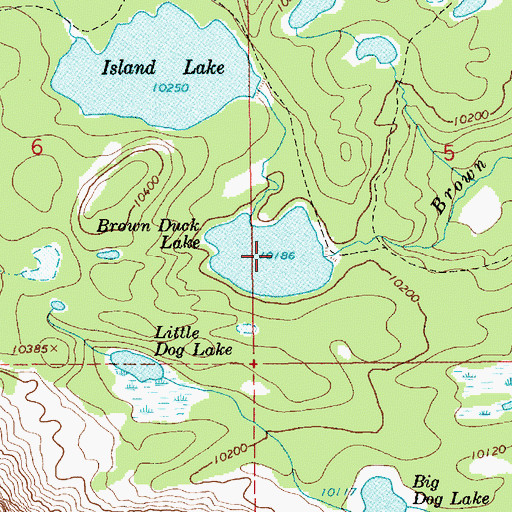 Topographic Map of Brown Duck Lake, UT