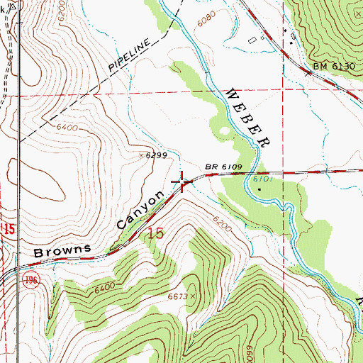 Topographic Map of Browns Canyon, UT