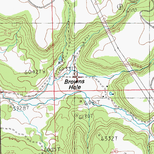 Topographic Map of Browns Hole, UT
