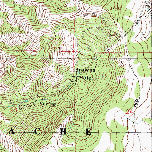 Topographic Map of Browns Hole, UT