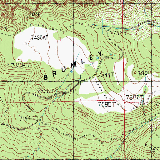 Topographic Map of Brumley Ridge, UT