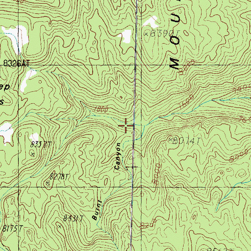 Topographic Map of Burnt Canyon, UT