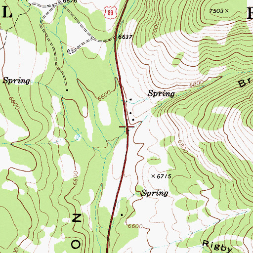 Topographic Map of Brush Canyon, UT