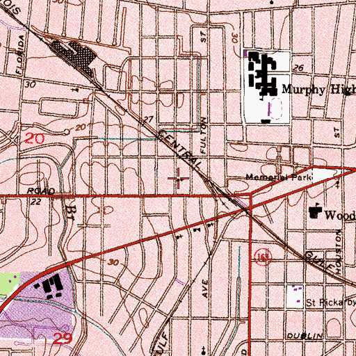 Topographic Map of West Side United Methodist Church, AL