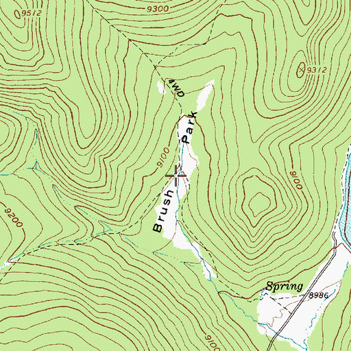 Topographic Map of Brush Park, UT