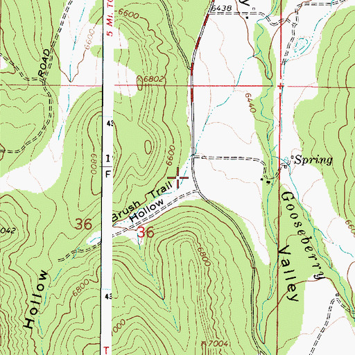 Topographic Map of Brush Trail Hollow, UT