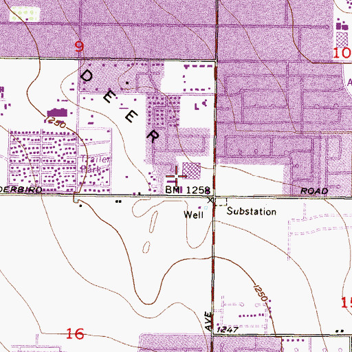 Topographic Map of Deer Valley Shopping Center, AZ