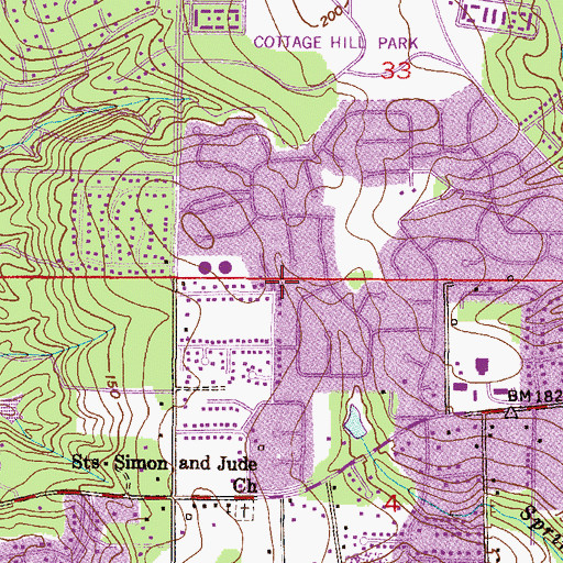 Topographic Map of Western Hills Baptist Church, AL