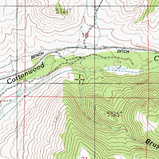 Topographic Map of Brushy Canyon, UT