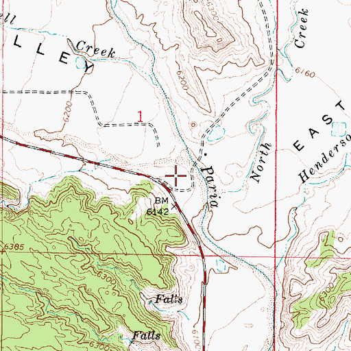 Topographic Map of Bryce Creek, UT