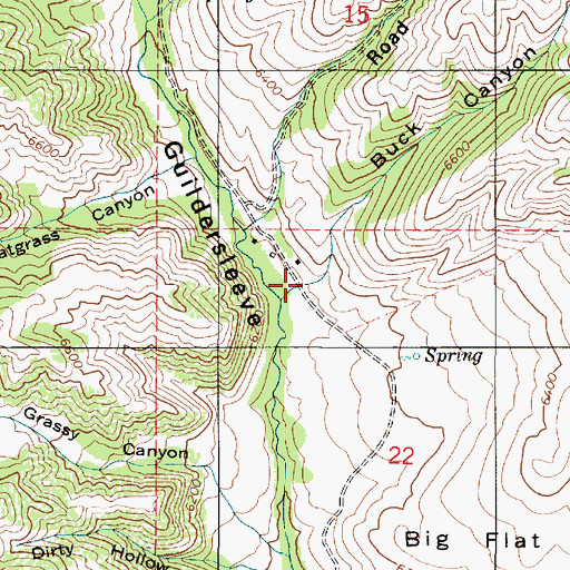 Topographic Map of Buck Canyon, UT