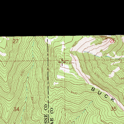 Topographic Map of Buck Ridge, UT