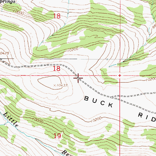 Topographic Map of Buck Ridge, UT