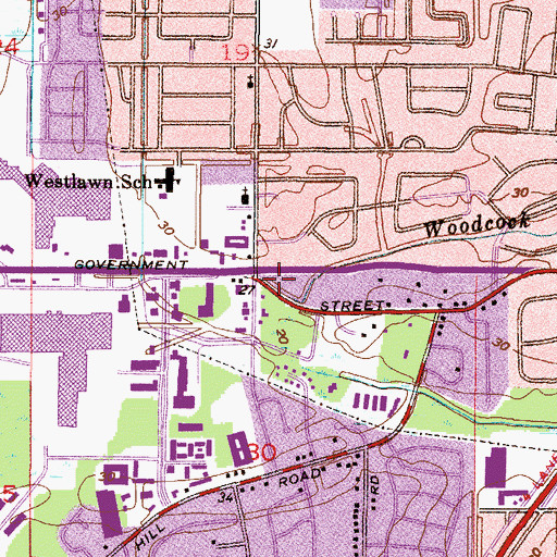 Topographic Map of Westminister Presbyterian Church, AL