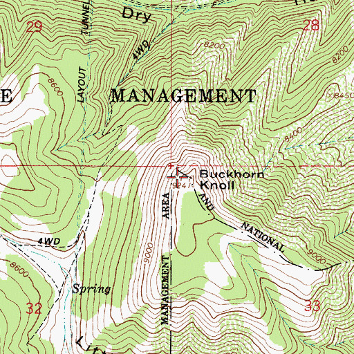 Topographic Map of Buckhorn Knoll, UT