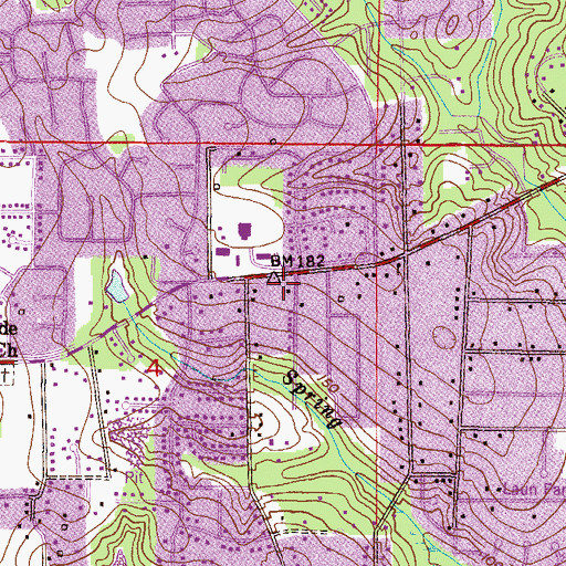 Topographic Map of Westwood Baptist Church, AL