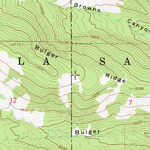 Topographic Map of Bulger Ridge, UT