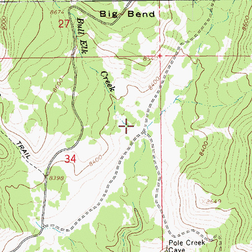 Topographic Map of Bull Elk Creek, UT