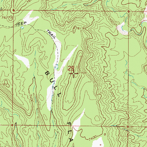 Topographic Map of Bull Flat, UT