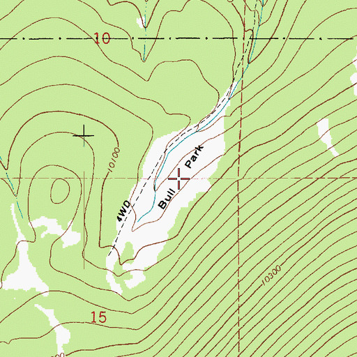 Topographic Map of Bull Park, UT