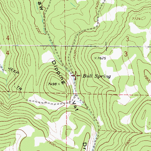 Topographic Map of Bull Spring, UT