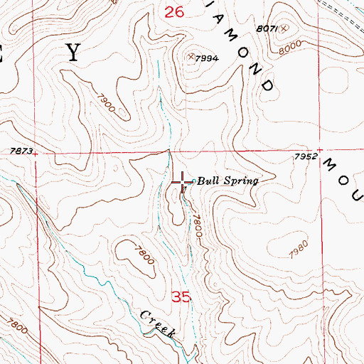 Topographic Map of Bull Spring, UT