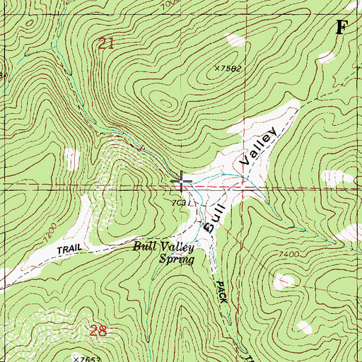 Topographic Map of Bull Valley, UT