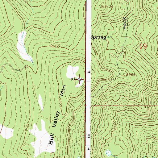 Topographic Map of Bull Valley Mountain, UT