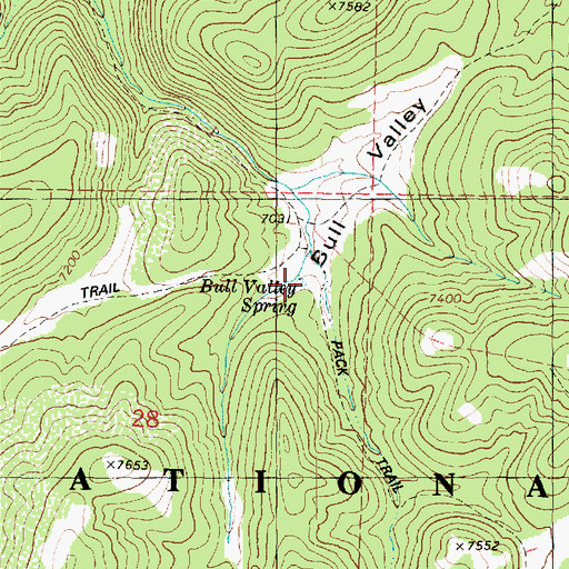 Topographic Map of Bull Valley Spring, UT