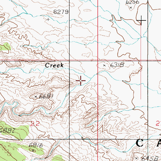 Topographic Map of Bullberry Creek, UT