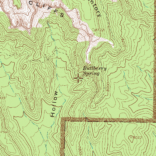 Topographic Map of Bullberry Spring, UT