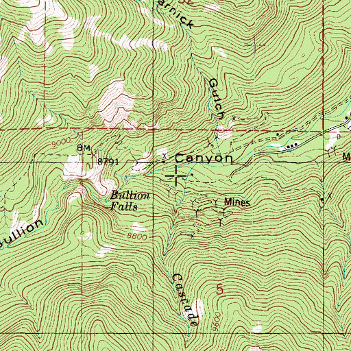 Topographic Map of Bullion Falls, UT