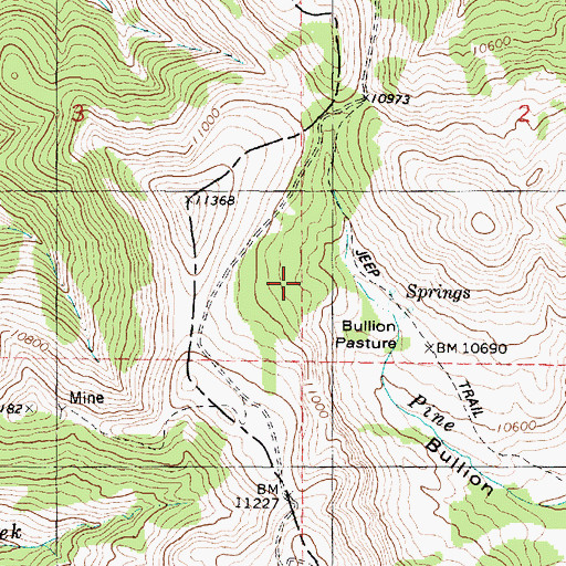 Topographic Map of Bullion Pasture, UT