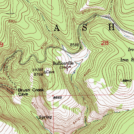 Topographic Map of Bullionville, UT