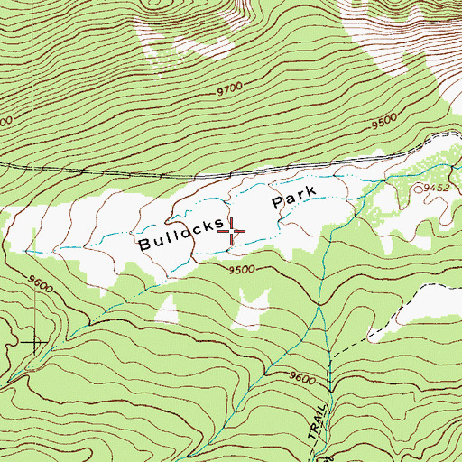 Topographic Map of Bullocks Park, UT