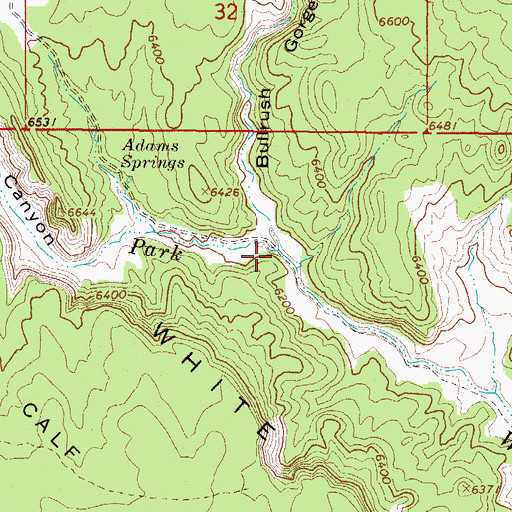 Topographic Map of Bullrush Gorge, UT