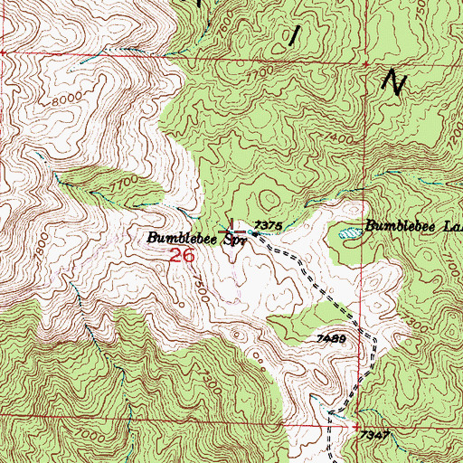 Topographic Map of Bumblebee Spring, UT