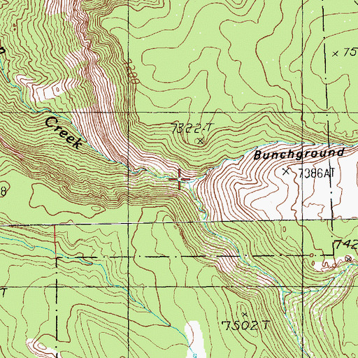 Topographic Map of Bunchground Canyon, UT