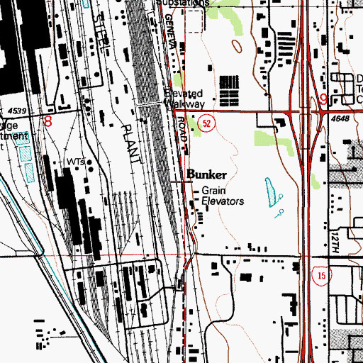 Topographic Map of Bunker, UT