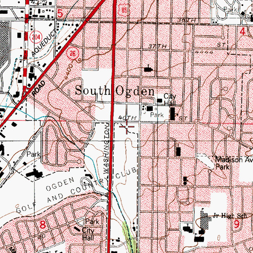 Topographic Map of Burch Creek School, UT